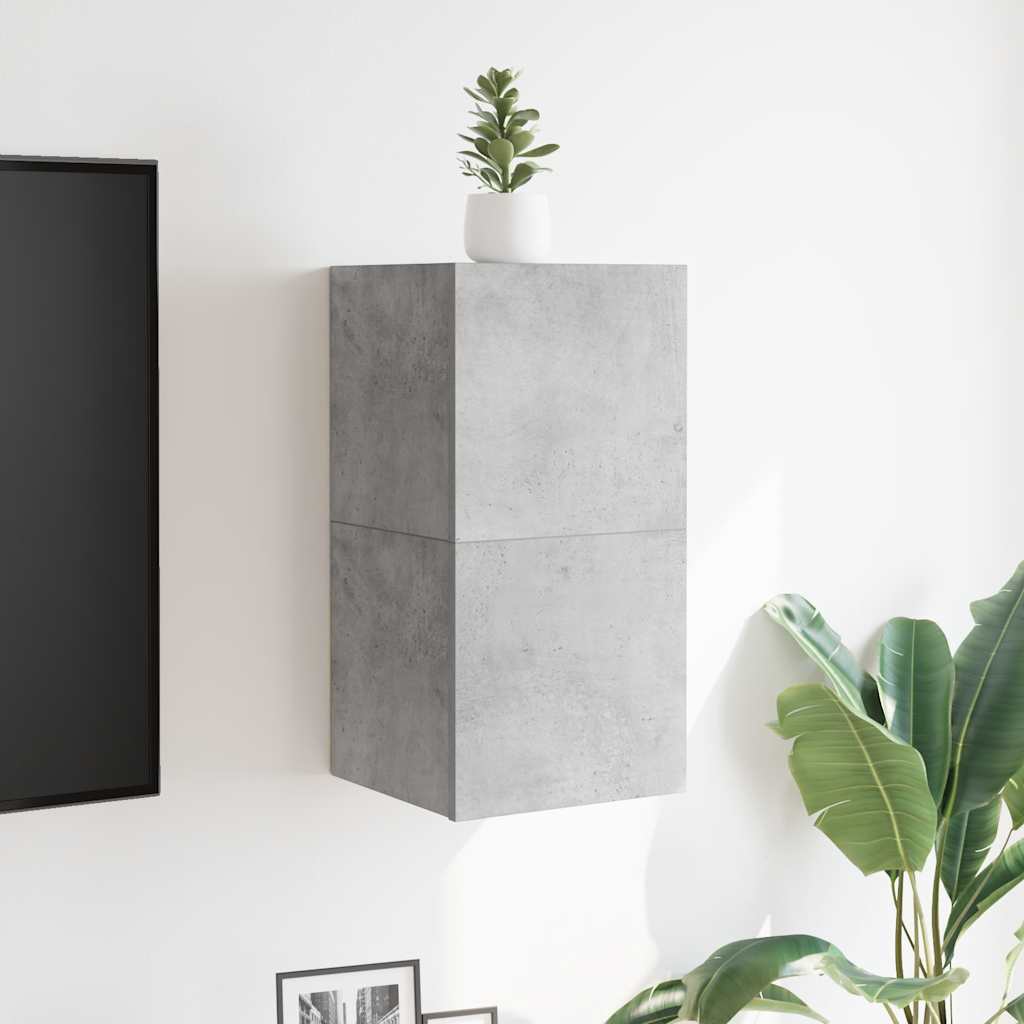Nástenné TV skrinky 2 ks betónové sivé 30,5x30x30 cm