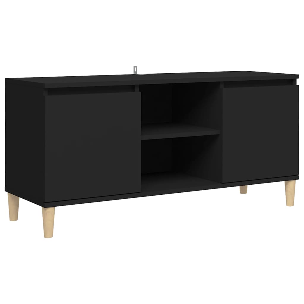 TV stolík nohy z masívneho dreva čierny 103,5x35x50cm