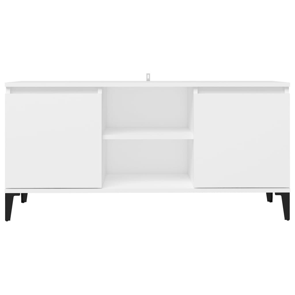 TV stolík kovové nohy biely 103,5x35x50 cm