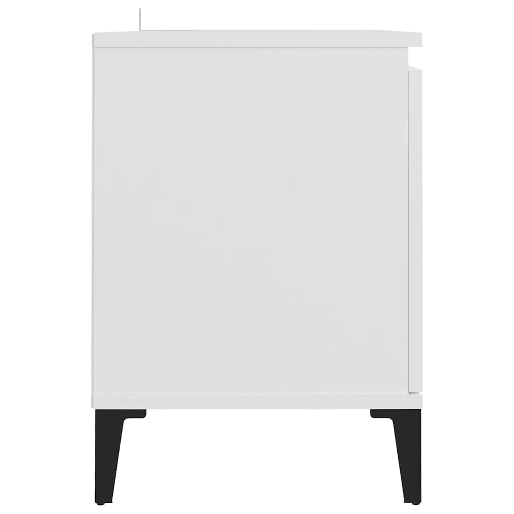 TV stolík kovové nohy biely 103,5x35x50 cm