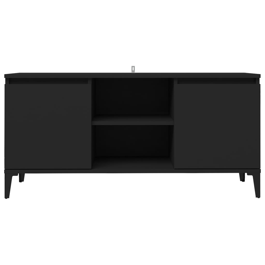 TV stolík kovové nohy lesklý čierny 103,5x35x50 cm