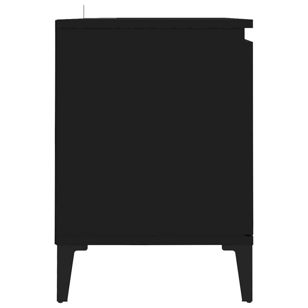 TV stolík kovové nohy lesklý čierny 103,5x35x50 cm