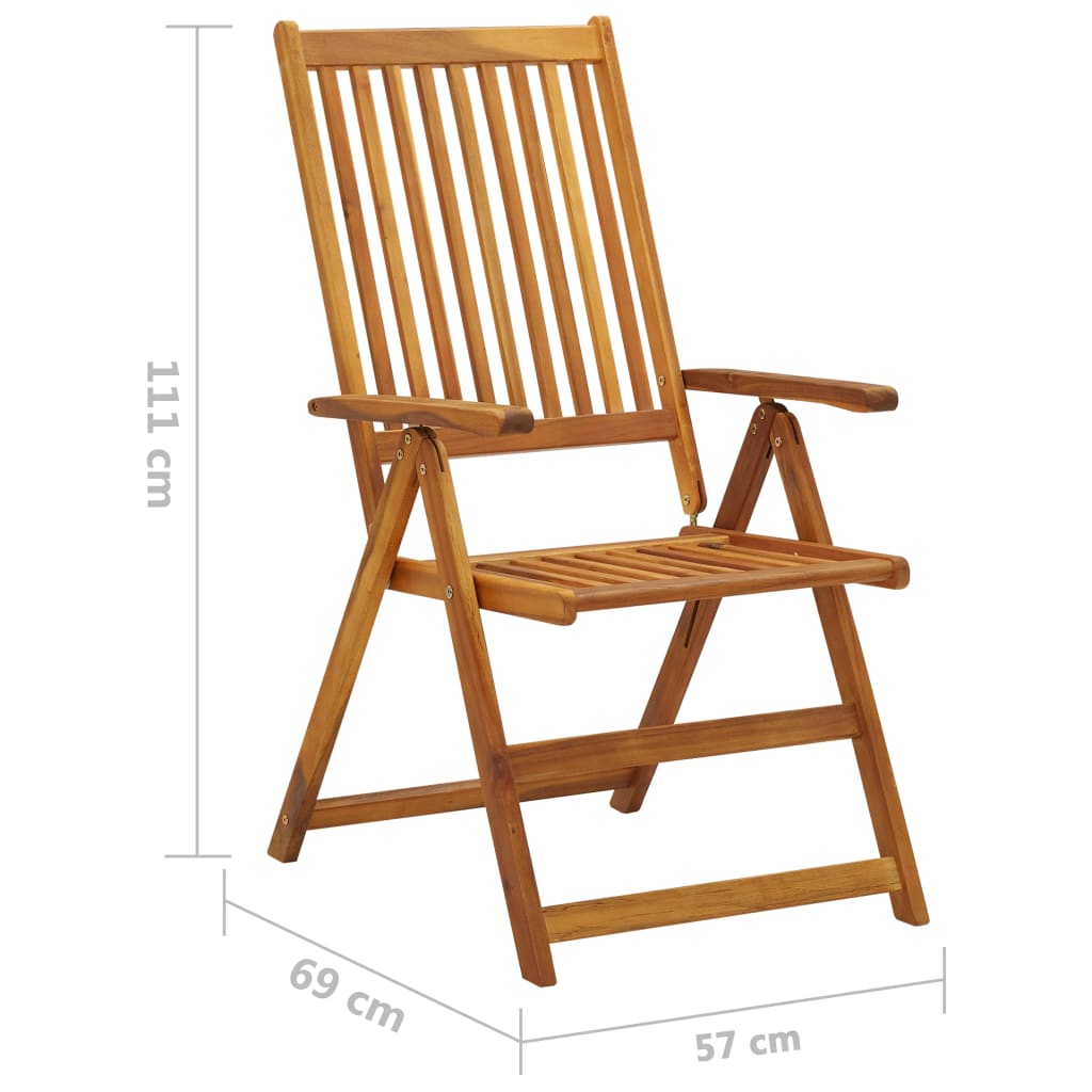 Skladacie záhradné stoličky 8 ks akáciový masív