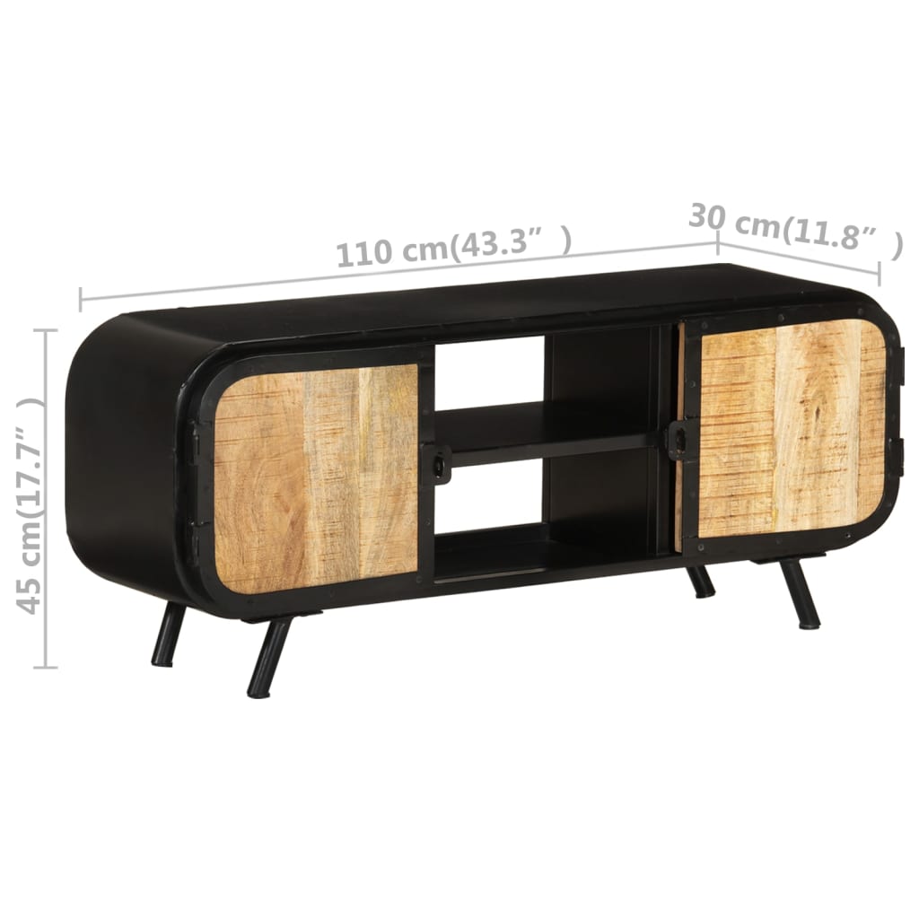 TV skrinka 110x30x45 cm surové mangovníkové drevo