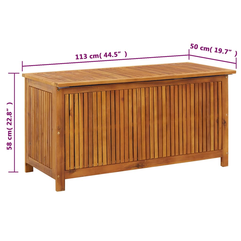 Záhradný úložný box 113x50x58 cm masívne akáciové drevo