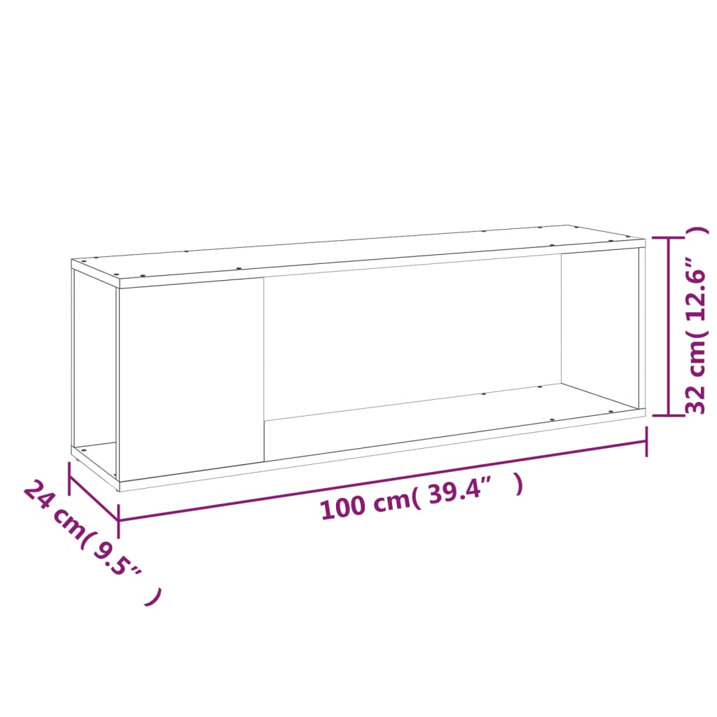 TV skrinka, biela 100x24x32 cm, kompozitné drevo