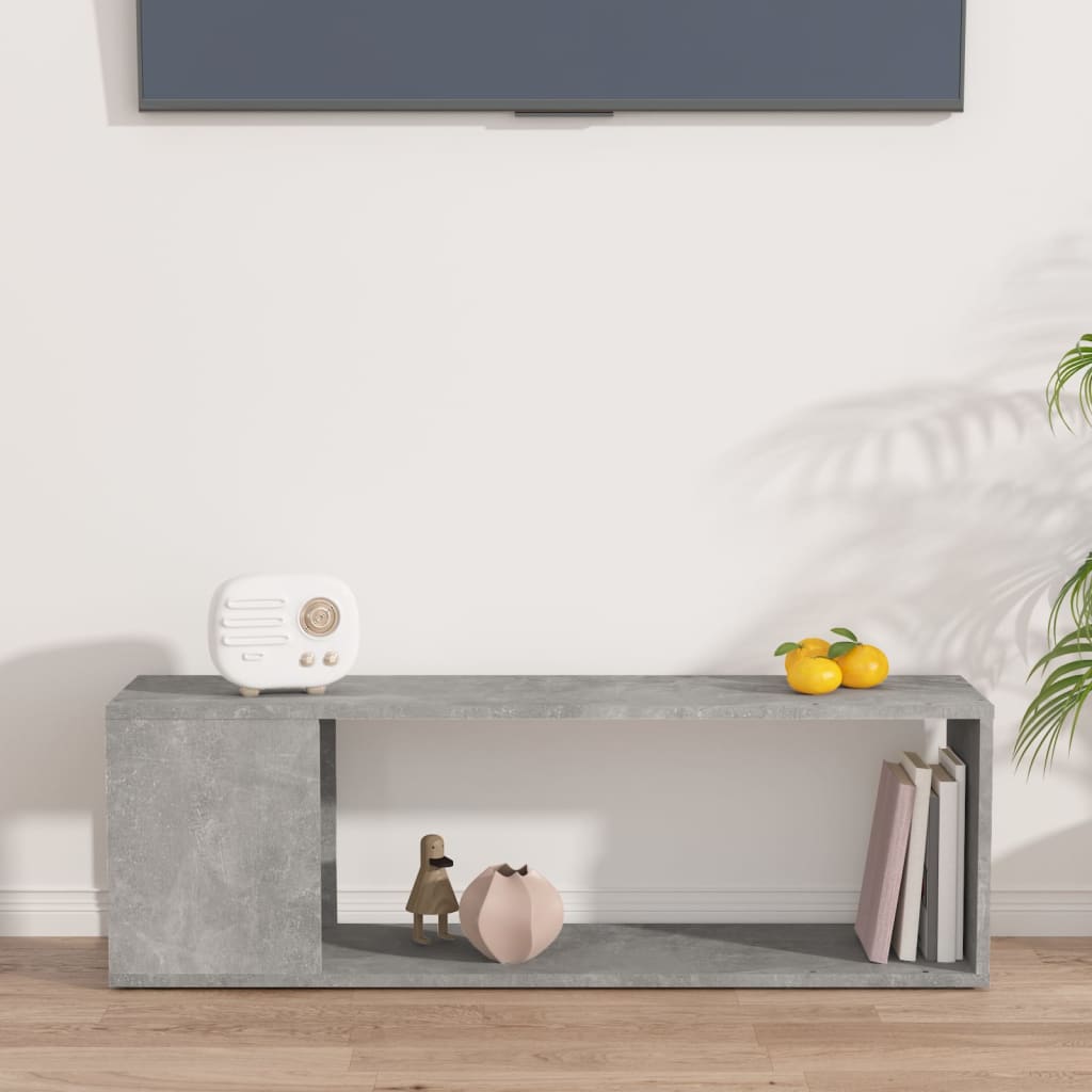 TV skrinka betónová sivá 100x24x32 cm kompozitné drevo