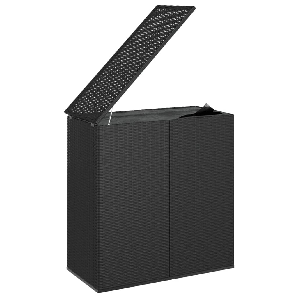 Záhradný úložný box z polyratanu 100x49x103,5 cm čierny