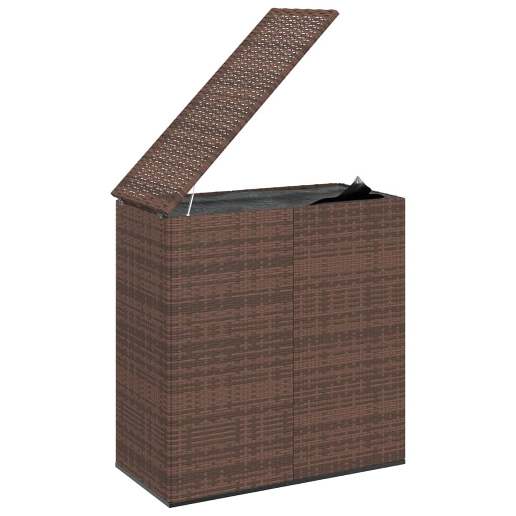 Záhradný úložný box z polyratanu 100x49x103,5 cm hnedý