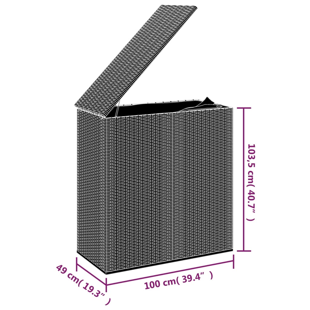 Záhradný úložný box z polyratanu 100x49x103,5 cm hnedý