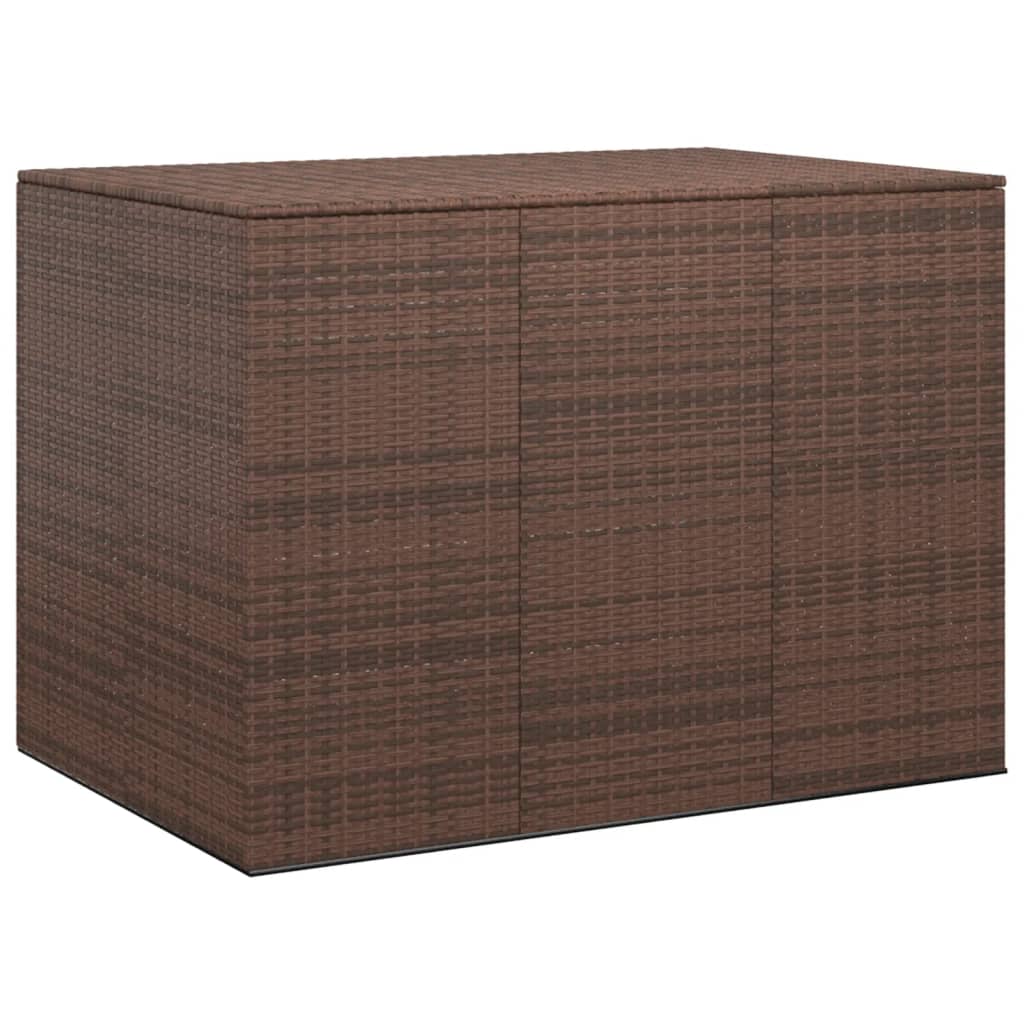 Záhradný box na vankúše z polyratanu 145x100x103 cm hnedý