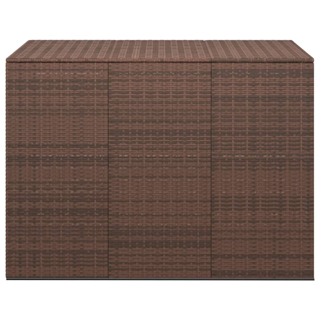 Záhradný box na vankúše z polyratanu 145x100x103 cm hnedý