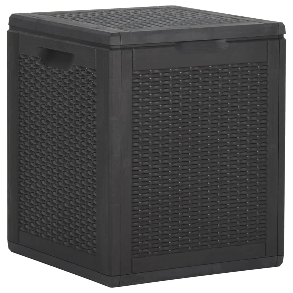 Záhradný úložný box 90 l, čierny, PP ratan