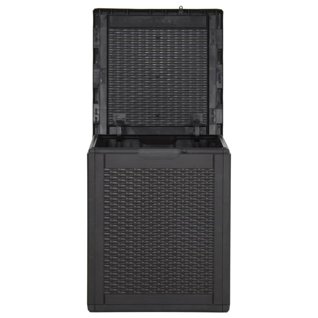 Záhradný úložný box 90 l, čierny, PP ratan