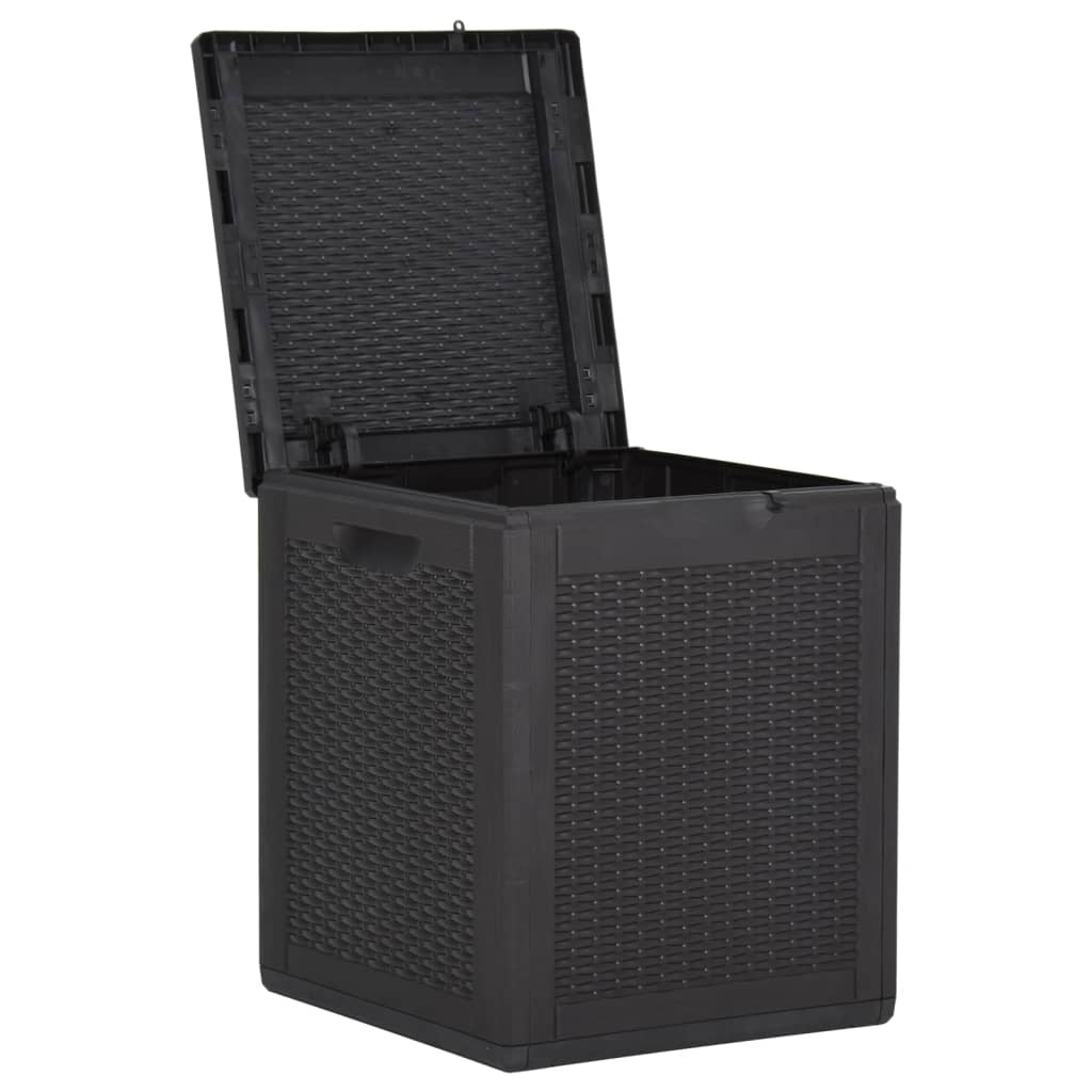 Záhradný úložný box 90 l, čierny, PP ratan