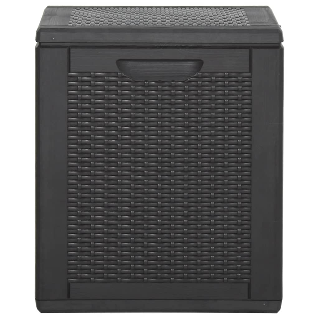 Záhradný úložný box 90 l, čierny, PP ratan