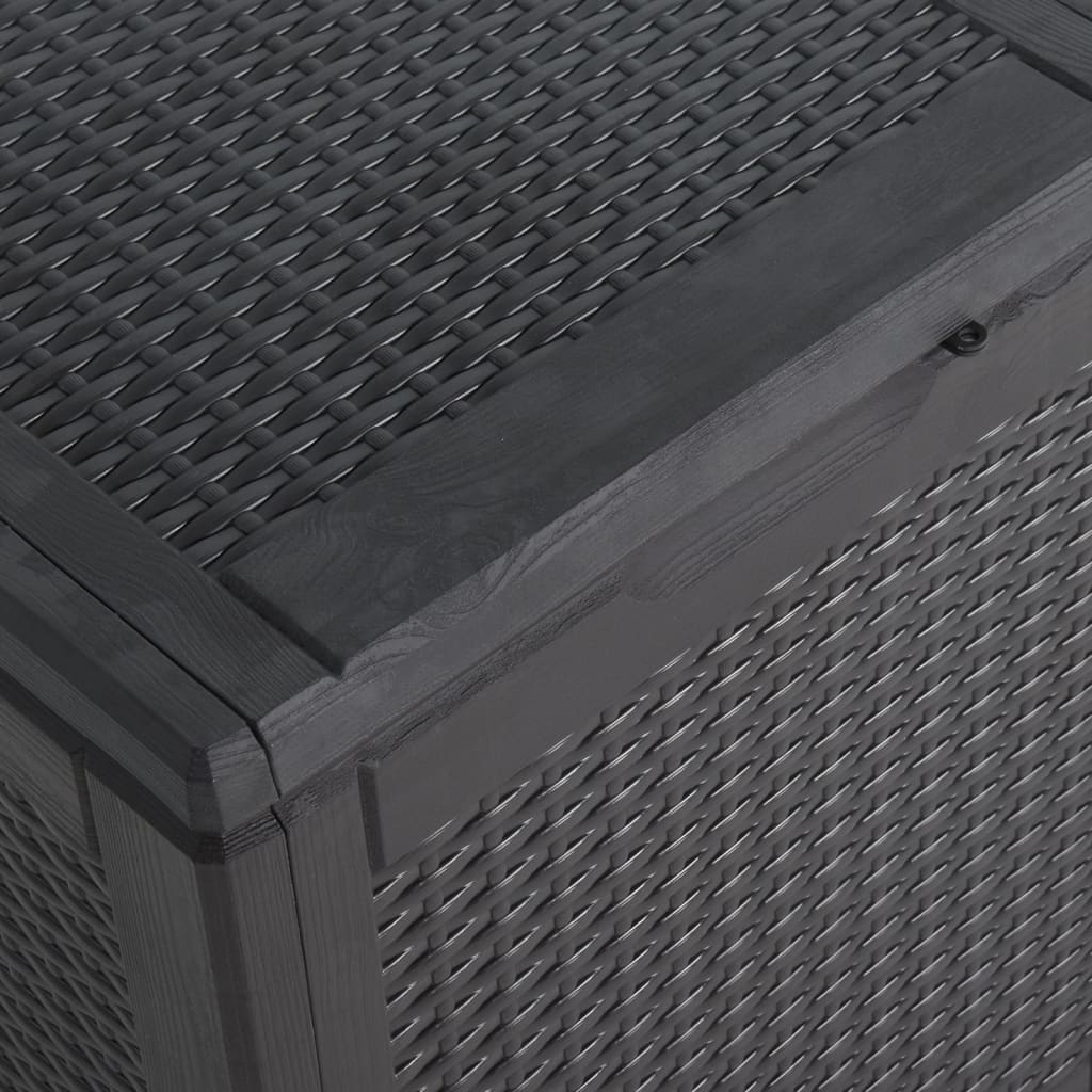 Záhradný úložný box 90 l, čierny, PP ratan