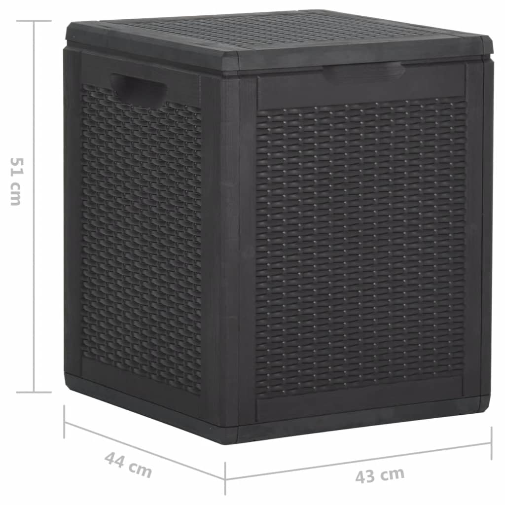 Záhradný úložný box 90 l, čierny, PP ratan