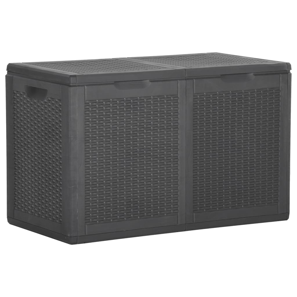 Záhradný úložný box 180 l, čierny, PP ratan