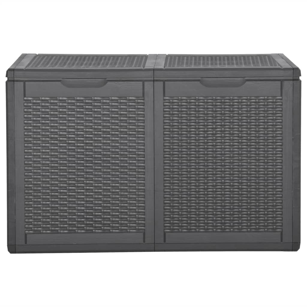Záhradný úložný box 180 l, čierny, PP ratan
