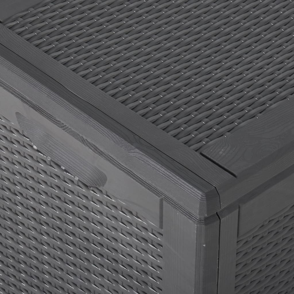 Záhradný úložný box 180 l, čierny, PP ratan