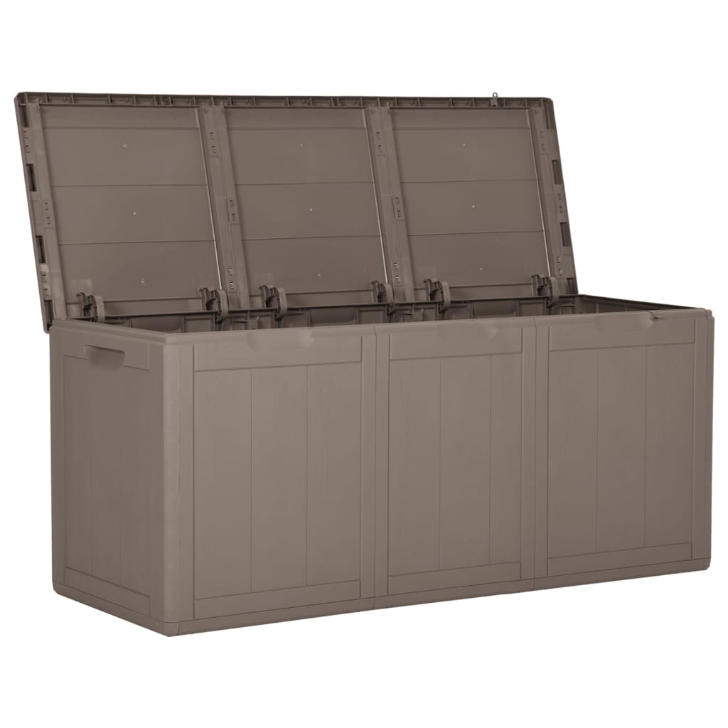 Záhradný úložný box 270 l, hnedý, PP ratan