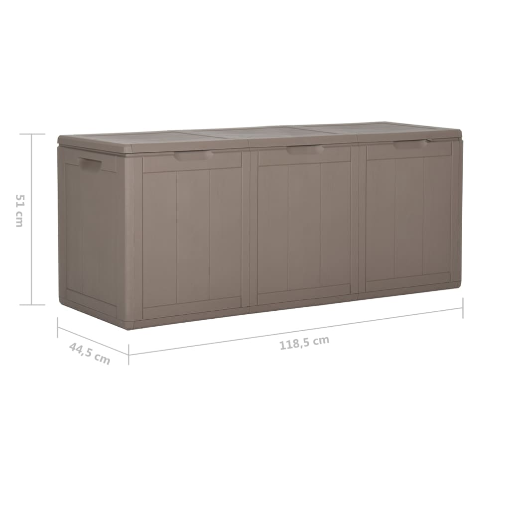 Záhradný úložný box 270 l, hnedý, PP ratan
