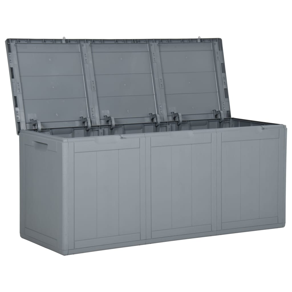 Záhradný úložný box 270 l, sivý, PP ratan