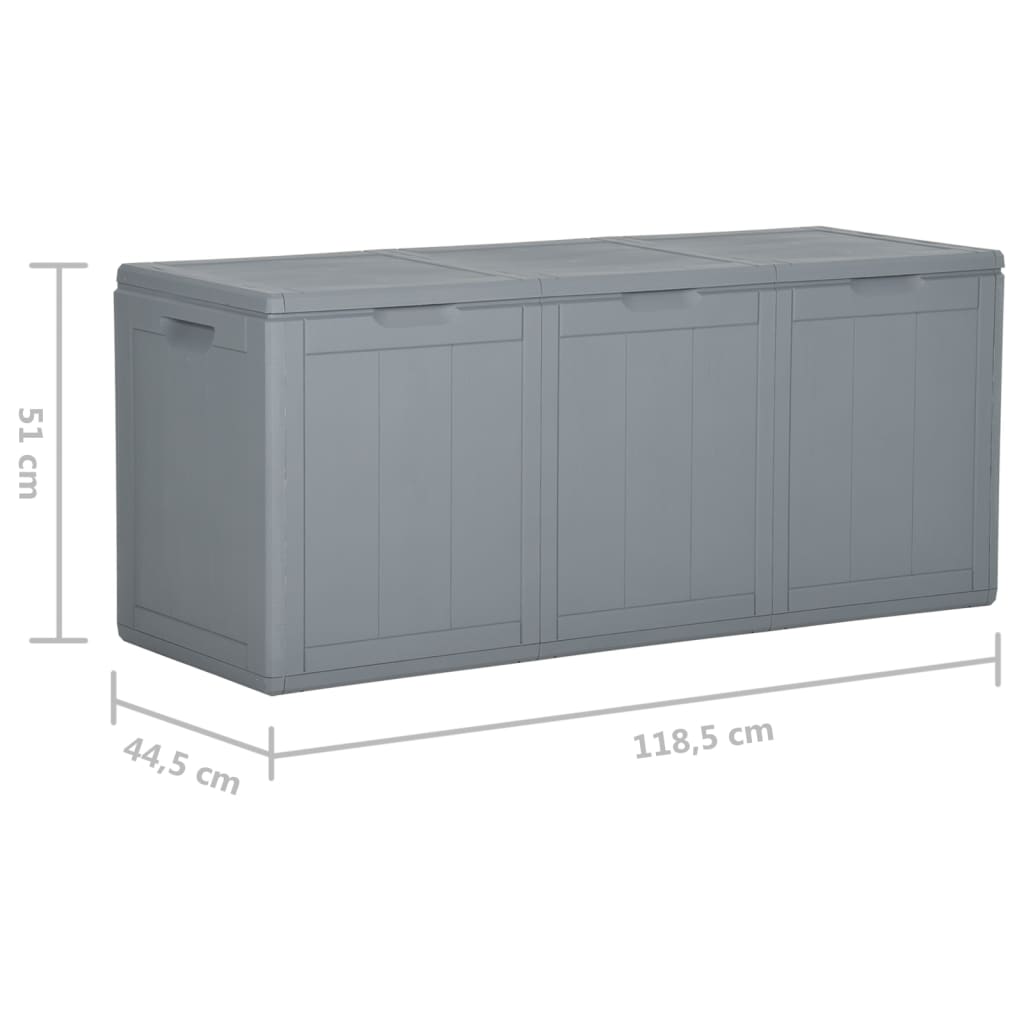 Záhradný úložný box 270 l, sivý, PP ratan