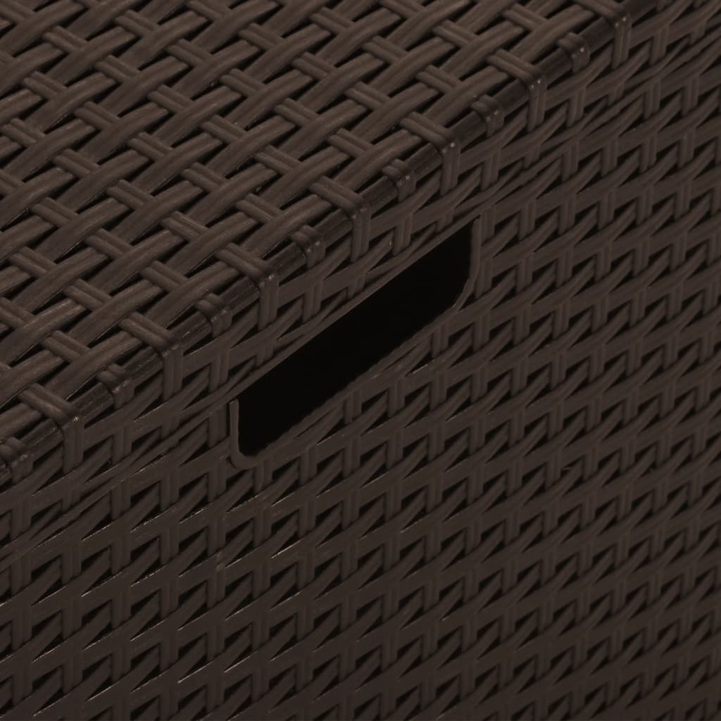 Záhradný úložný box 39x39x46 cm, PP ratan, hnedý