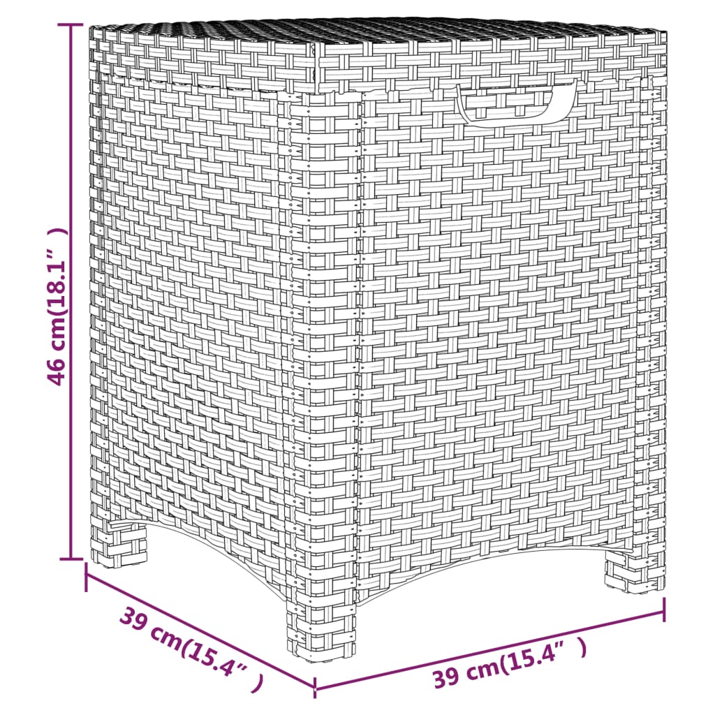 Záhradný úložný box 39x39x46 cm, PP ratan, hnedý