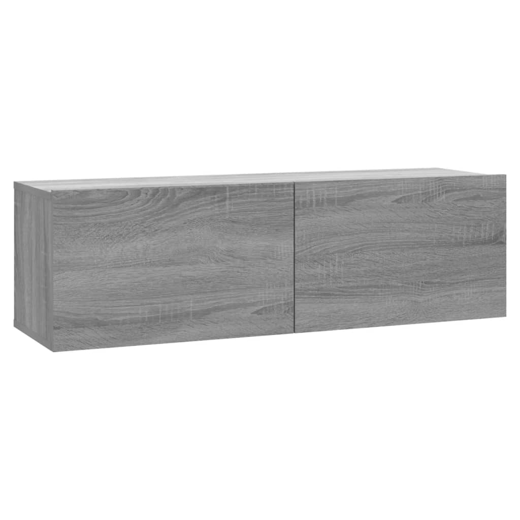 Nástenná TV skrinka sivá sonoma 100x30x30 cm spracované drevo