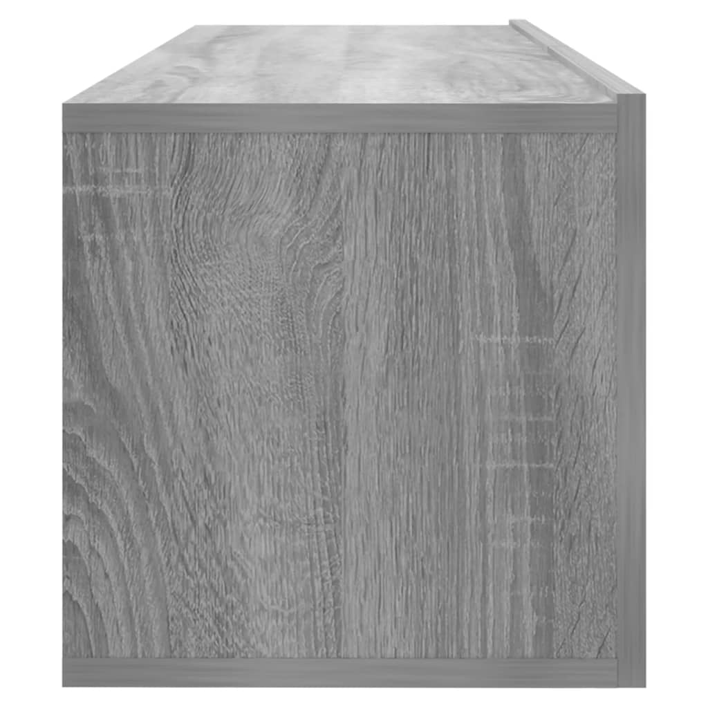Nástenná TV skrinka sivá sonoma 100x30x30 cm spracované drevo