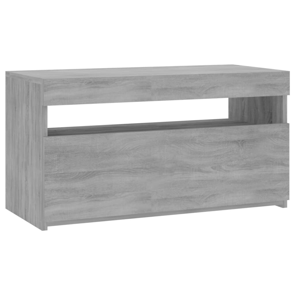 TV skrinka s LED svetlami sivý dub sonoma 75x35x40 cm