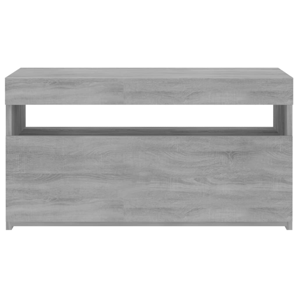 TV skrinka s LED svetlami sivý dub sonoma 75x35x40 cm