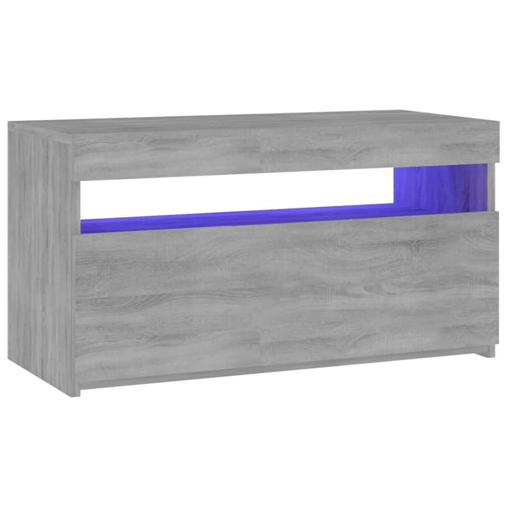 TV skrinka s LED svetlami sivý dub sonoma 75x35x40 cm