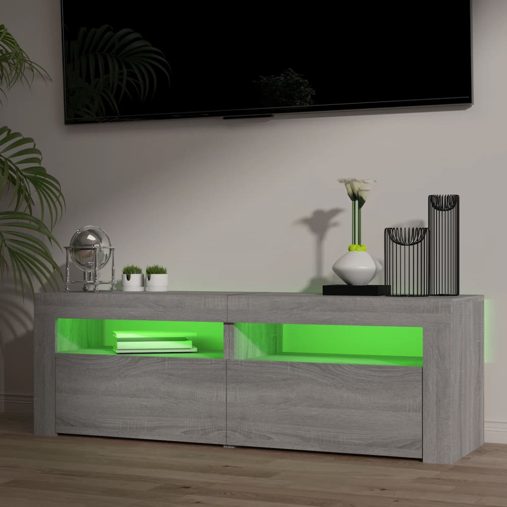 TV skrinka s LED, sivý dub sonoma 120x35x40 cm