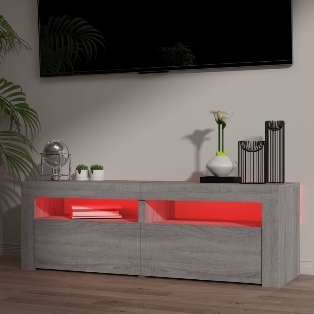 TV skrinka s LED, sivý dub sonoma 120x35x40 cm