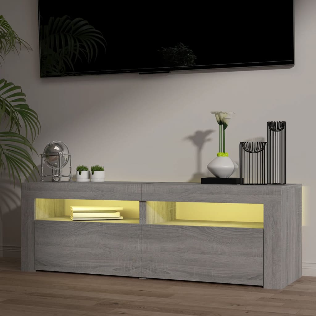 TV skrinka s LED, sivý dub sonoma 120x35x40 cm
