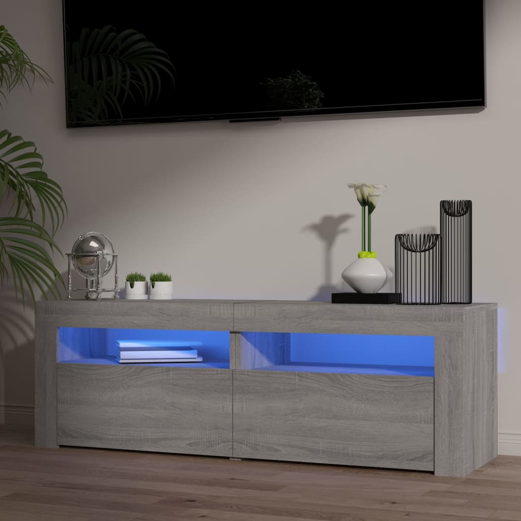 TV skrinka s LED, sivý dub sonoma 120x35x40 cm