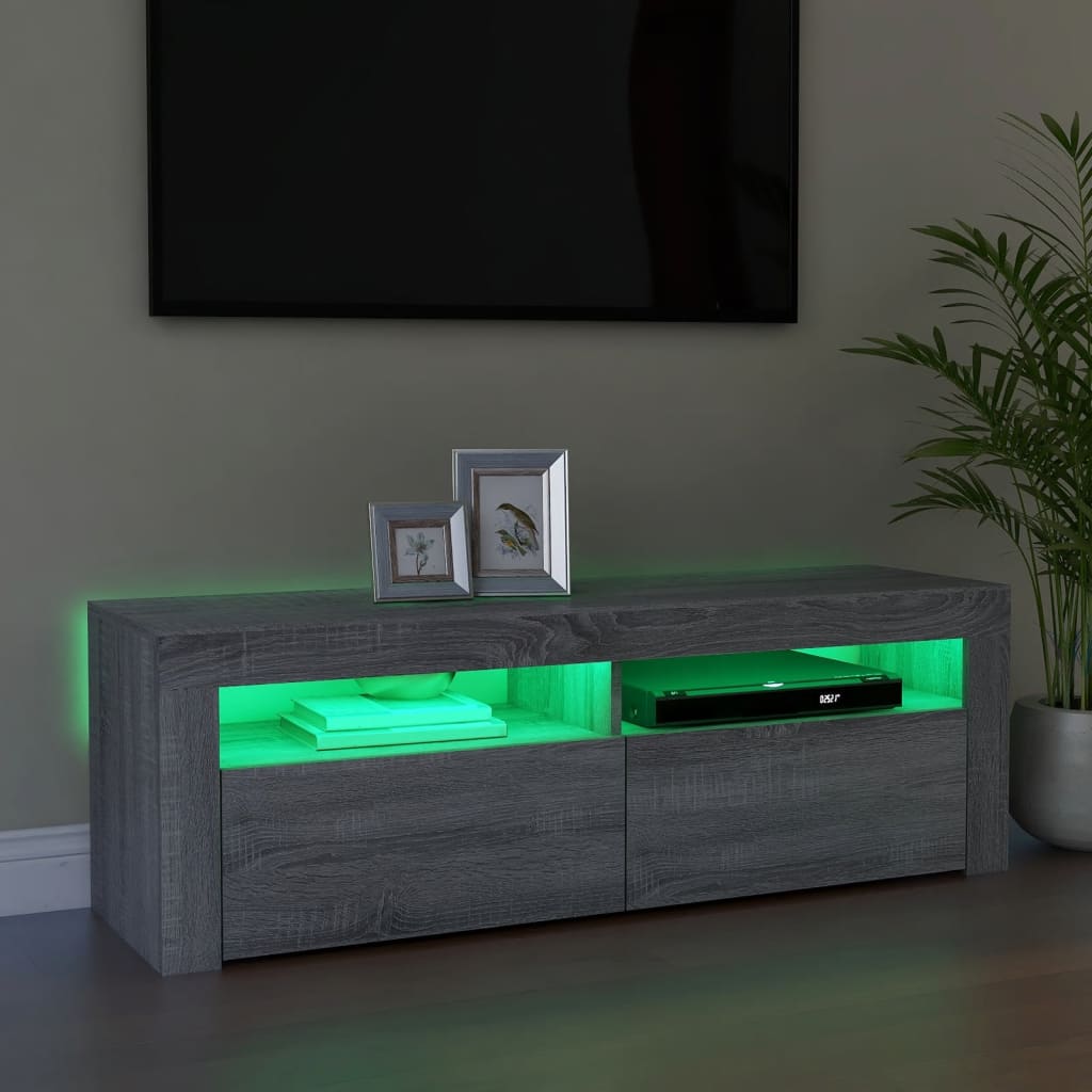 TV skrinka s LED, sivý dub sonoma 120x35x40 cm
