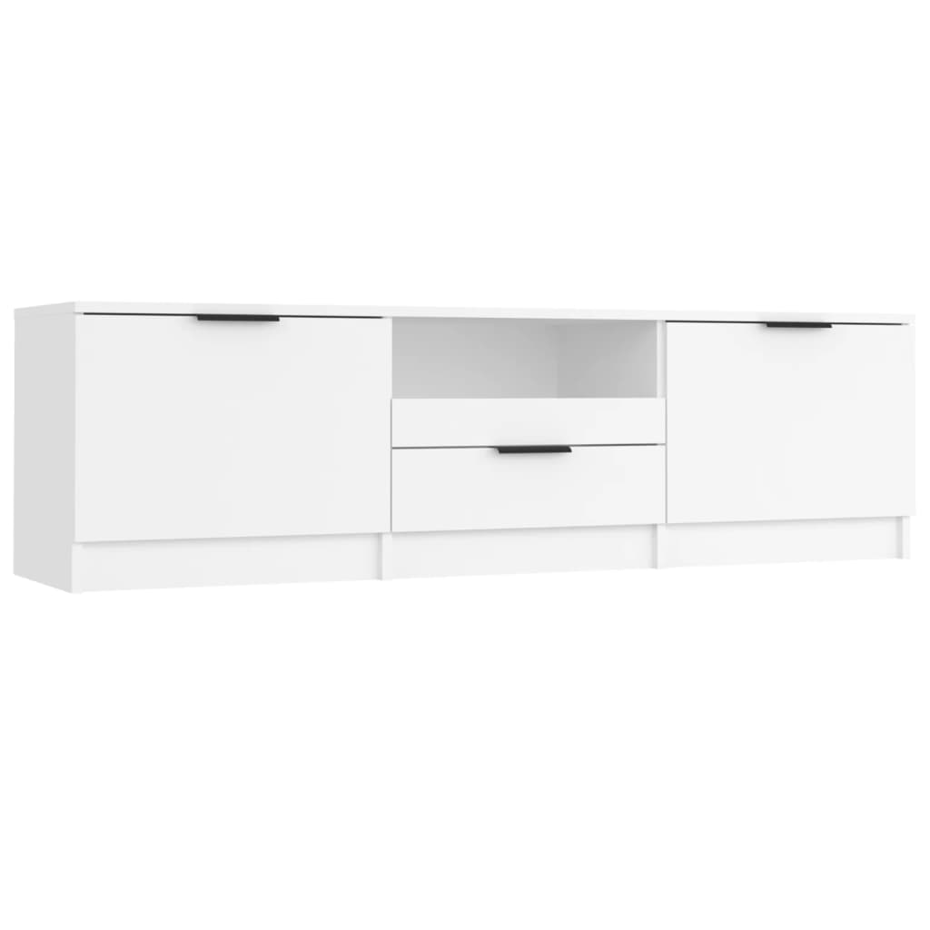 TV stolík biely 140x35x40 cm spracované drevo