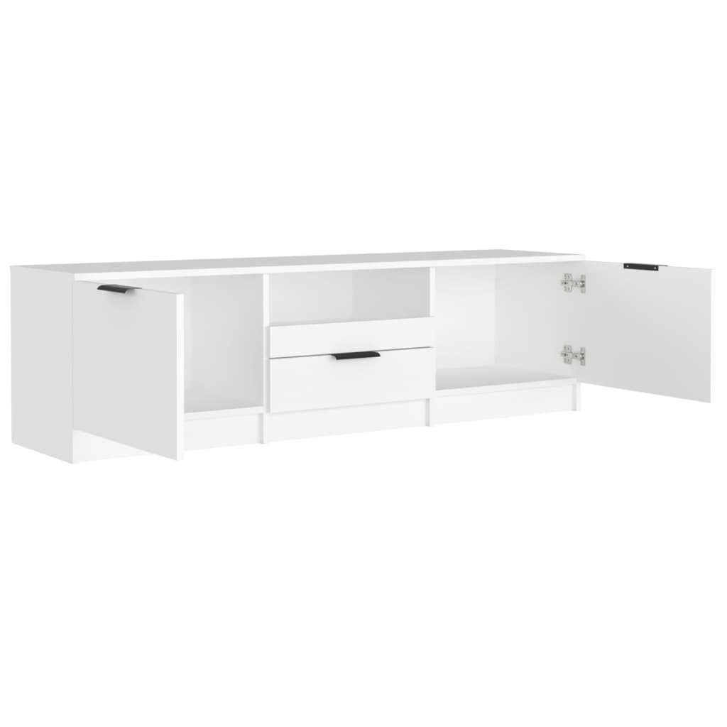 TV stolík biely 140x35x40 cm spracované drevo
