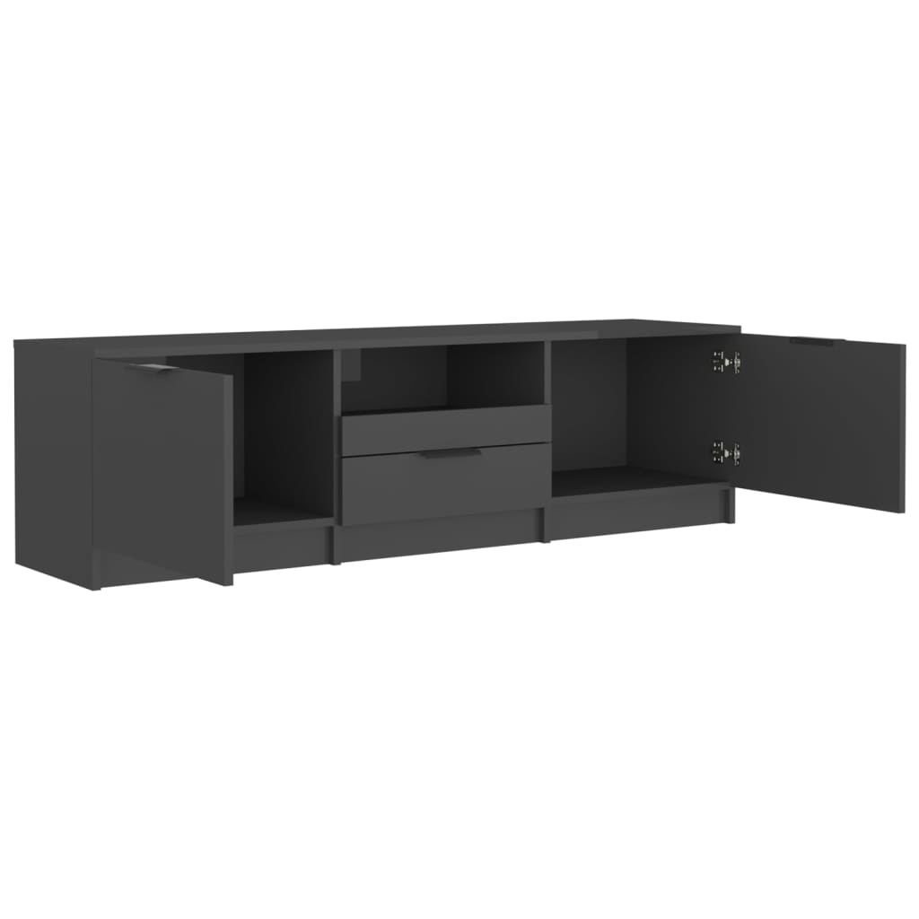 TV stolík čierny 140x35x40 cm spracované drevo