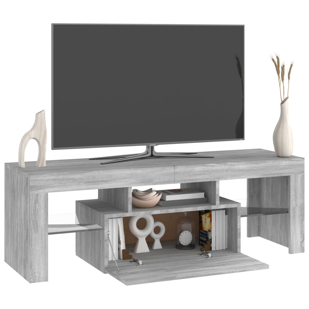 TV skrinka s LED, sivý dub sonoma 120x35x40 cm