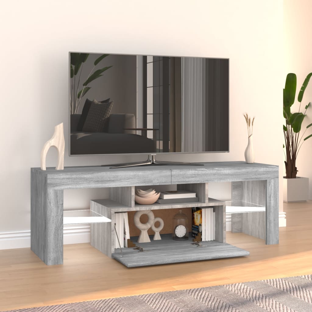 TV skrinka s LED, sivý dub sonoma 120x35x40 cm