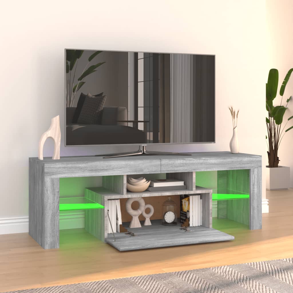 TV skrinka s LED, sivý dub sonoma 120x35x40 cm