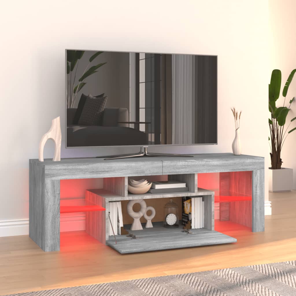 TV skrinka s LED, sivý dub sonoma 120x35x40 cm