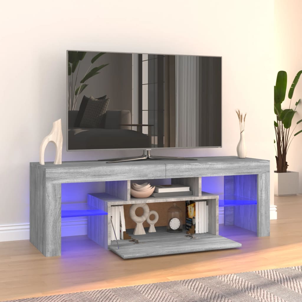 TV skrinka s LED, sivý dub sonoma 120x35x40 cm