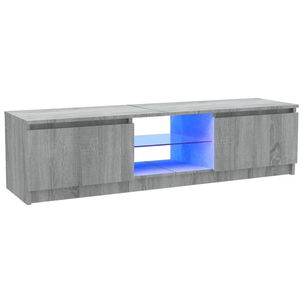 TV skrinka s LED, sivý dub sonoma 120x30x35,5 cm